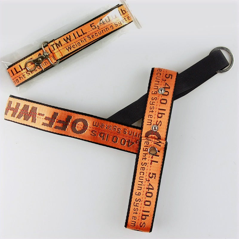 OFF PUP WHITE LEASH & HARNESS SET image 1