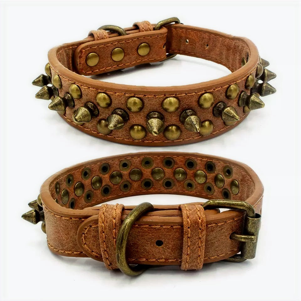 LEATHER SPIKED COLLARS image 3