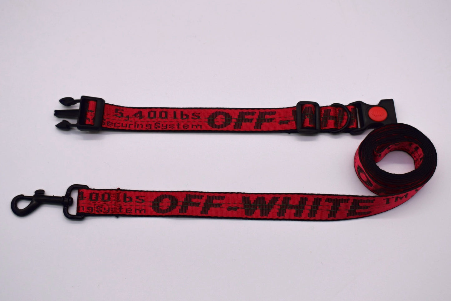 OFF PUP WHITE LEASH & COLLAR SET image 0