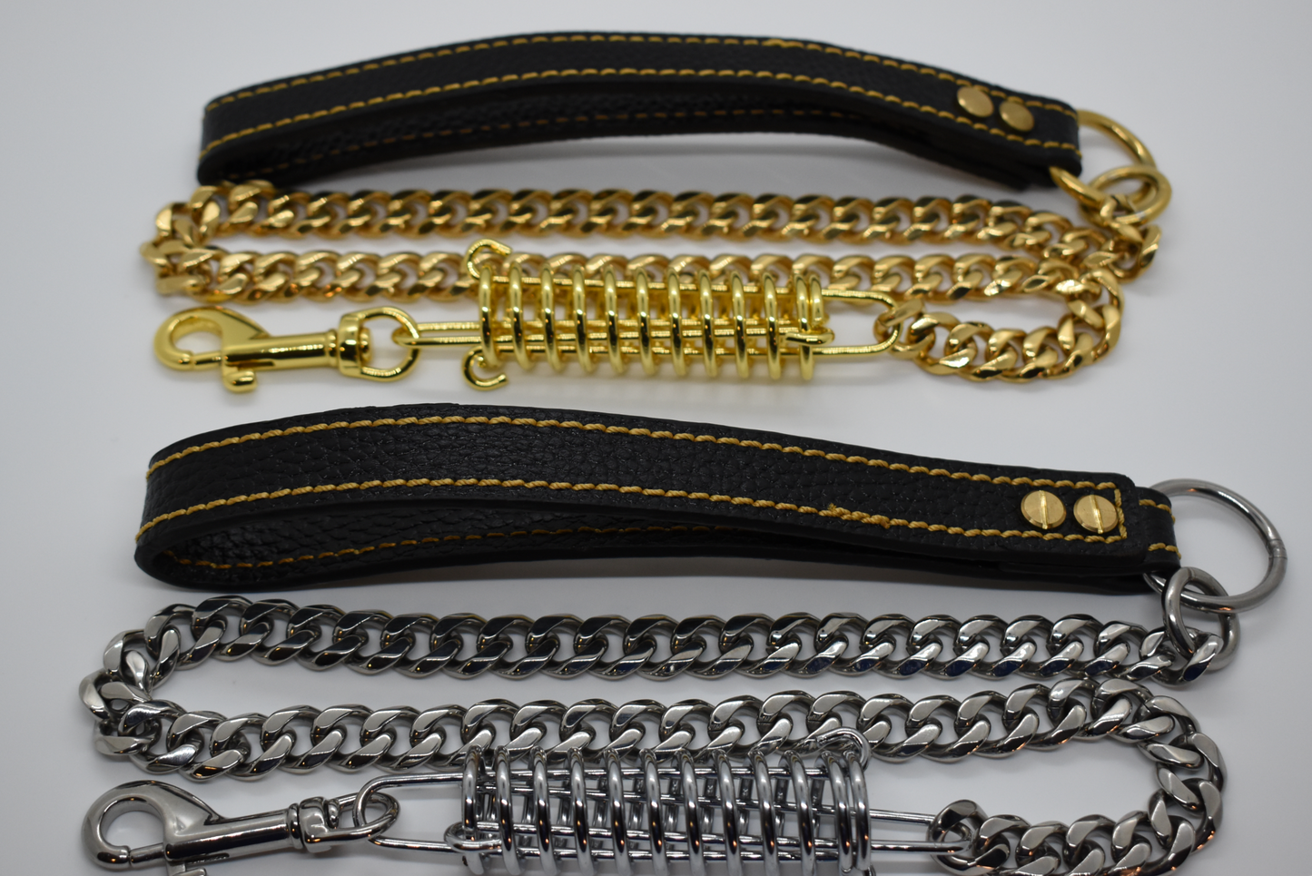CUBAN LEASH W/ SPRING & LEATHER image 0