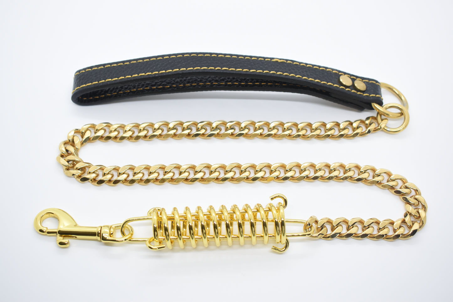 CUBAN LEASH W/ SPRING & LEATHER image 2