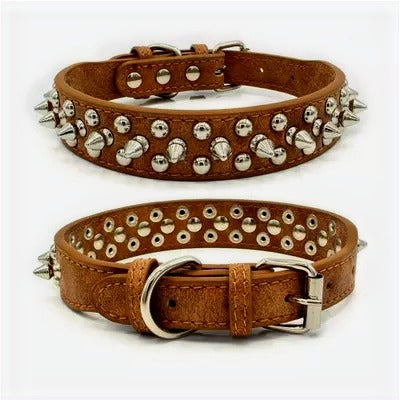 LEATHER SPIKED COLLARS image 6