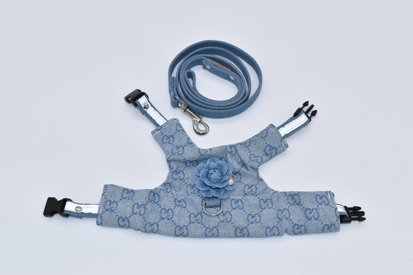 DOUBLE G W/ FLOWER HARNESS & LEASH SET image 0