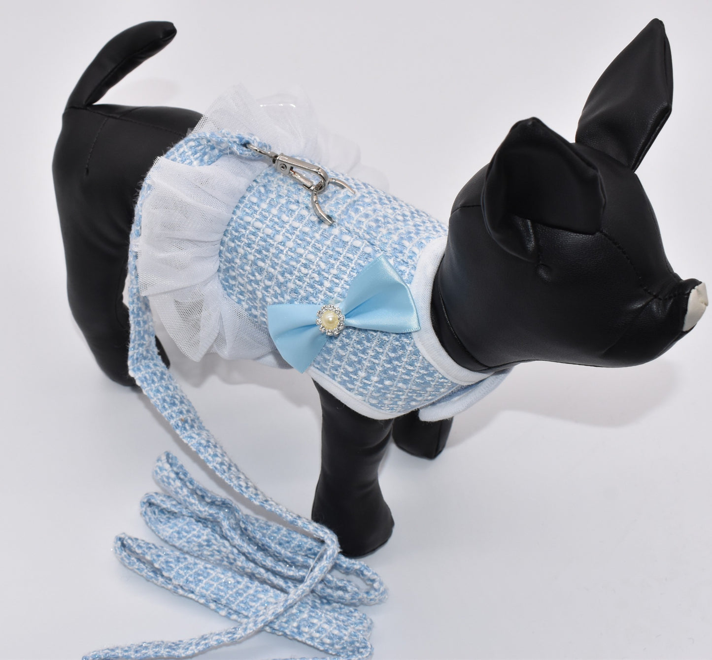 "SKY" KNIT TUTU DRESS W/BOW AND LEASH SET image 1