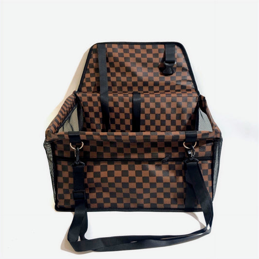 CHECKER PRINT LEATHER CAR SEAT image 0