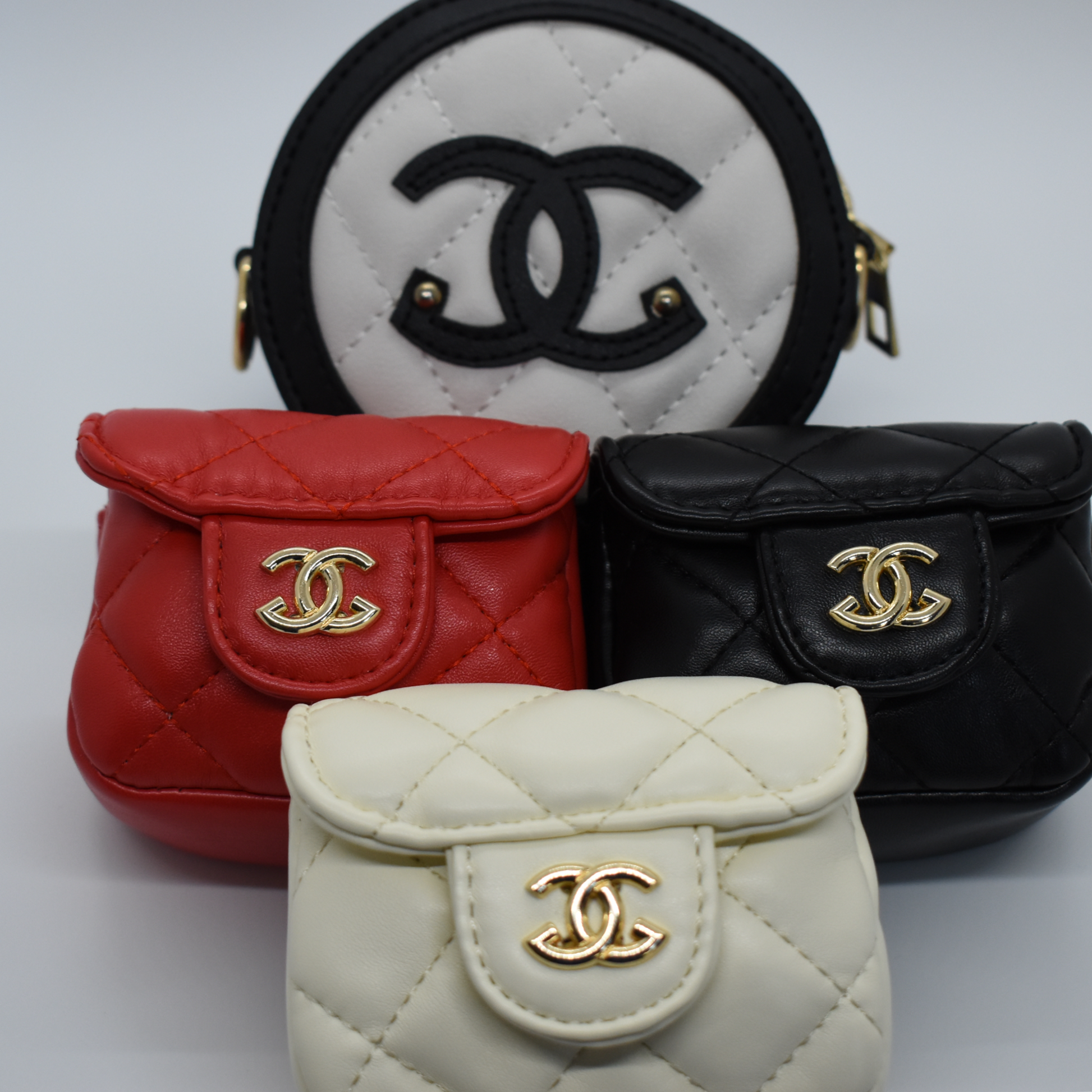 "LUX PUP" DOUBLE C PURSE W/ CHAIN & PIN image 0