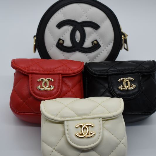 "LUX PUP" DOUBLE C PURSE W/ CHAIN & PIN image 0