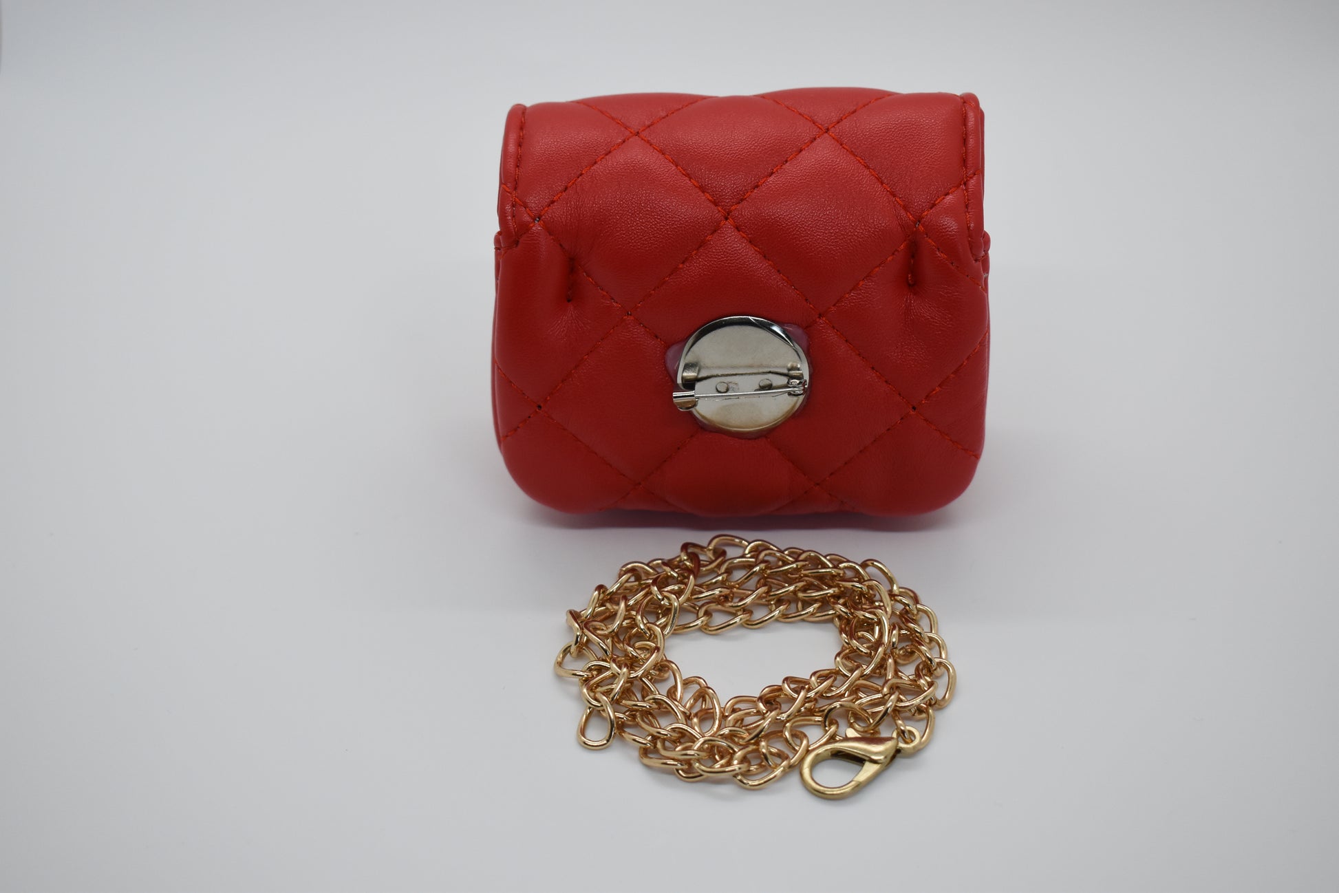 "LUX PUP" DOUBLE C PURSE W/ CHAIN & PIN image 4