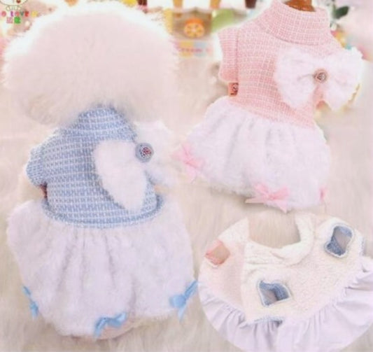 "SO CUTE" COTTON & KNIT BOW DRESS image 0