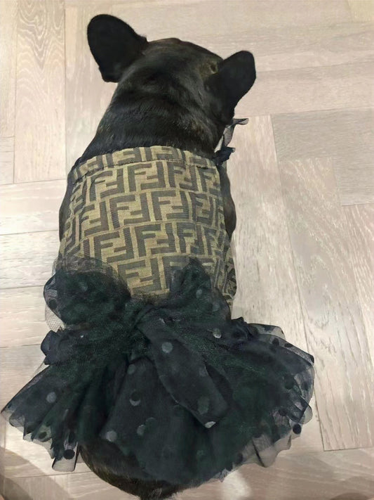 F PRINT LACE TUTU DRESS image 0